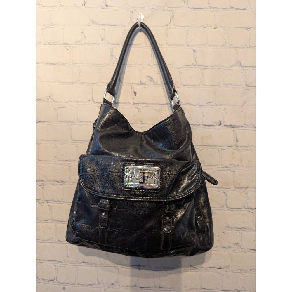 Tyler Rodan faux patent leather shoulder purse medium